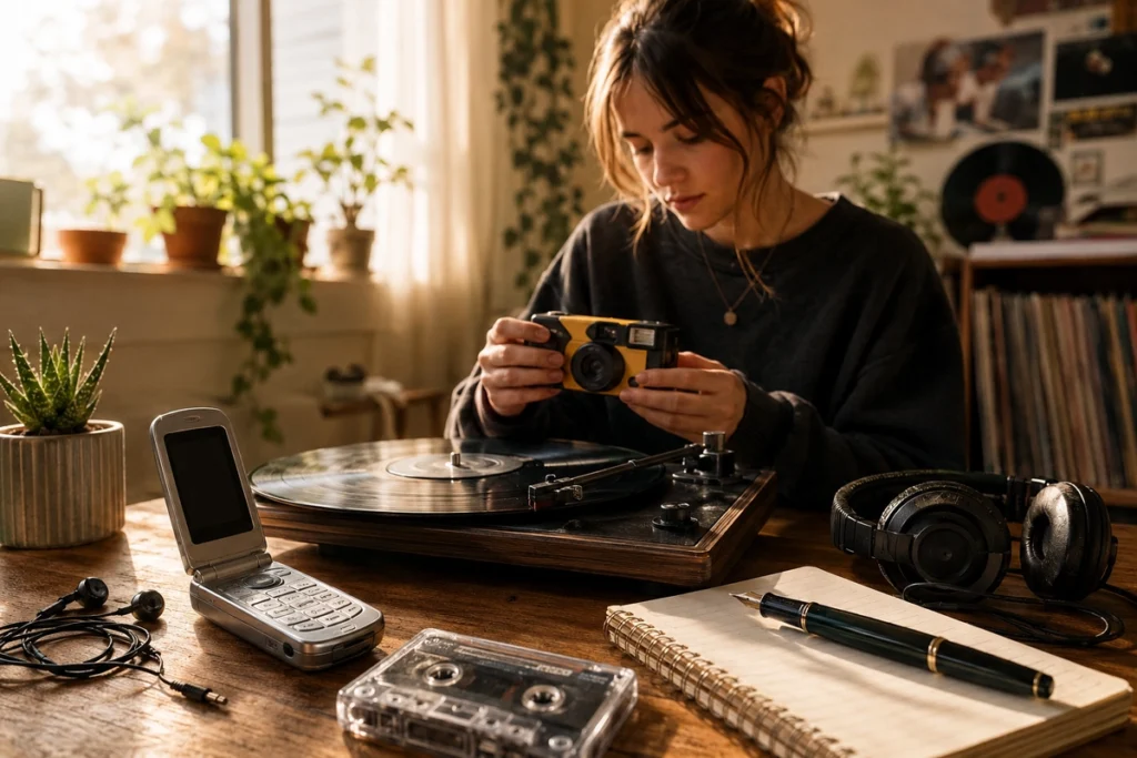 Gen Z digital detox trend bringing back analog technology like flip phones vinyl and fountain pens
