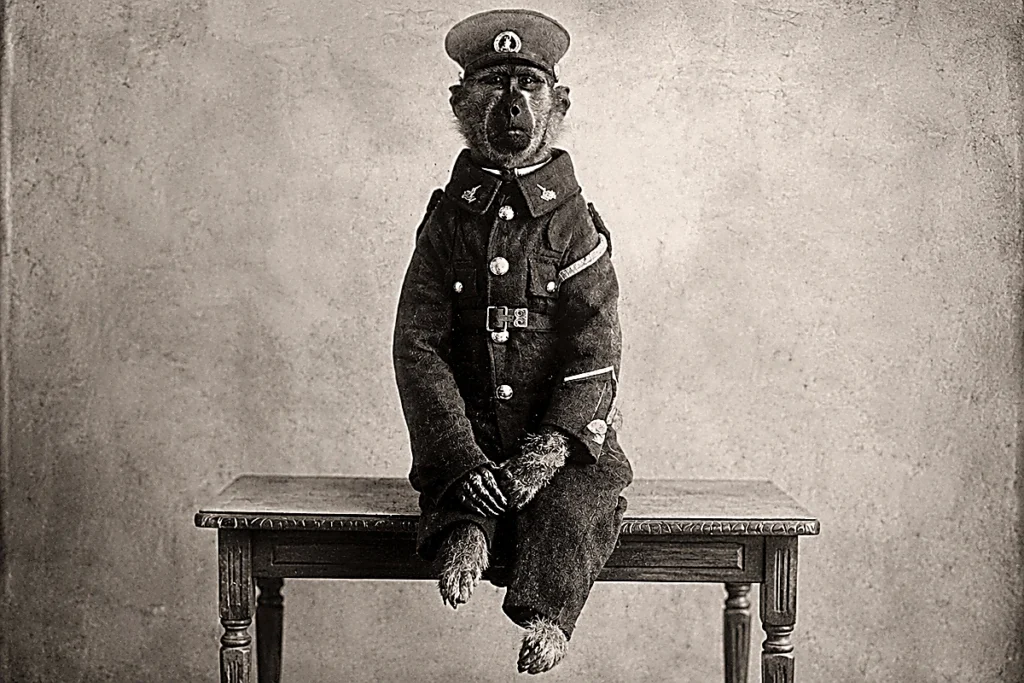 Jackie the Baboon, a South African baboon soldier in military uniform