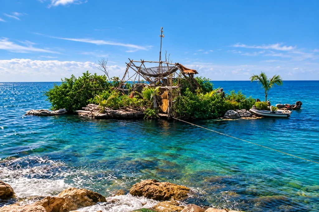 Floating island (Spiral Island) made by Richart Sowa